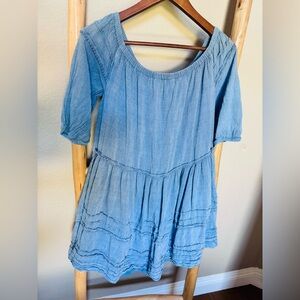 Polo Ralph Lauren Women’s 16 Plus Size Chambray Peasant Tunic Blue Boho